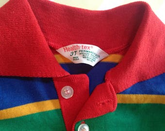 vintage striped collared shirt by healthtex size 1-2 years