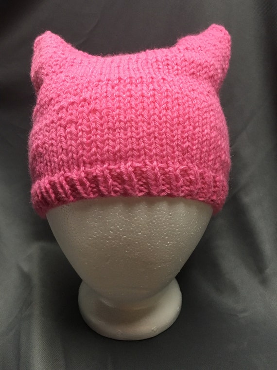 Pink Knit Hat Feminist Hat in Hot Pink