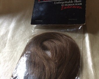 Revlon Unfogettable Hair / 12" Human Hair Enhancer / Hair Extension / Doll Hair / Light Brown 100% Hair Swatch