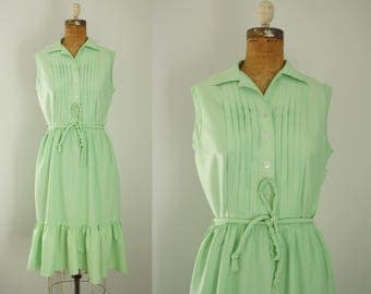 1950s dress | vintage 50s mint green sundress