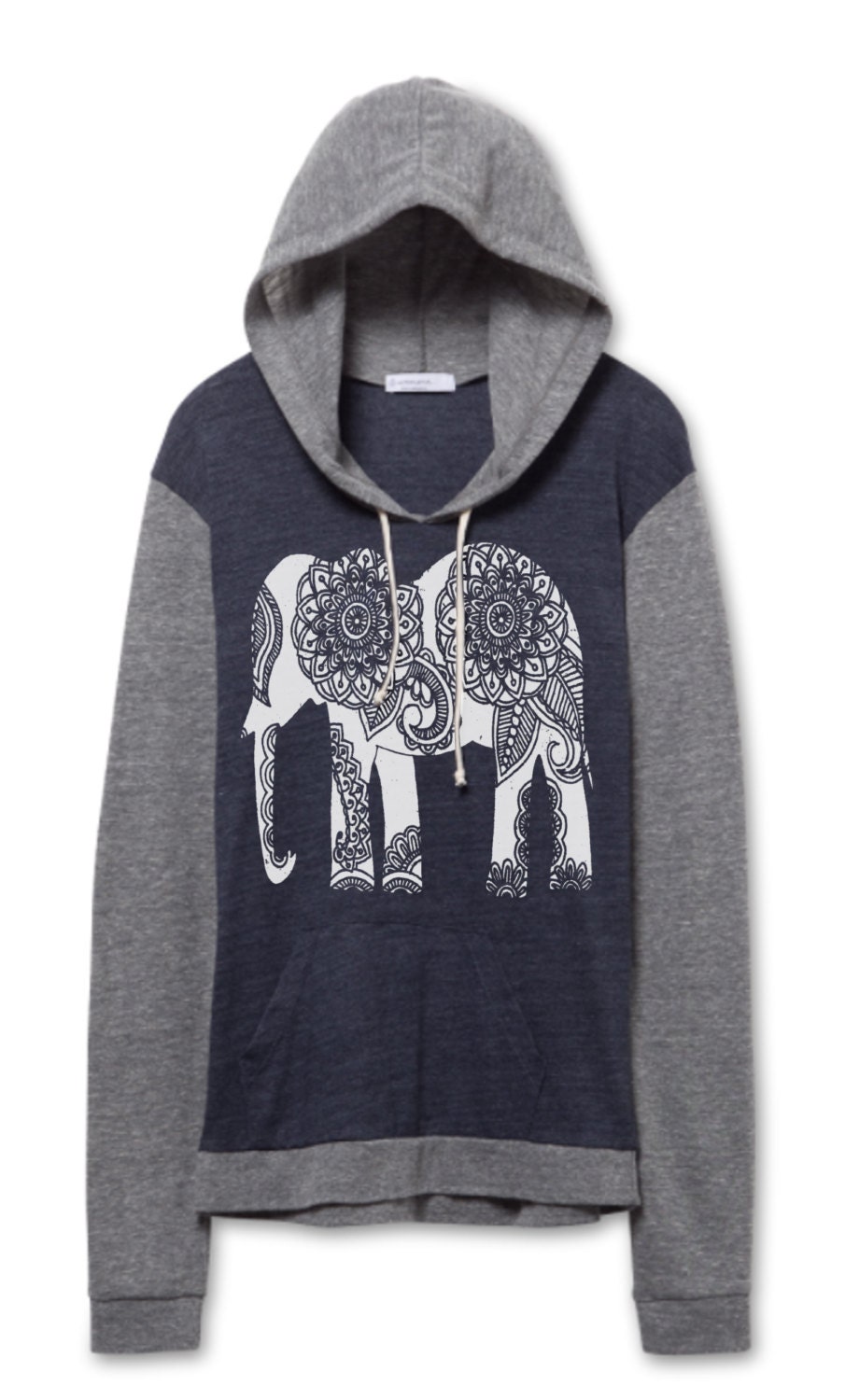 Womens Paisley ELEPHANT Hoodie Tshirt Lightweight Sweatshirt