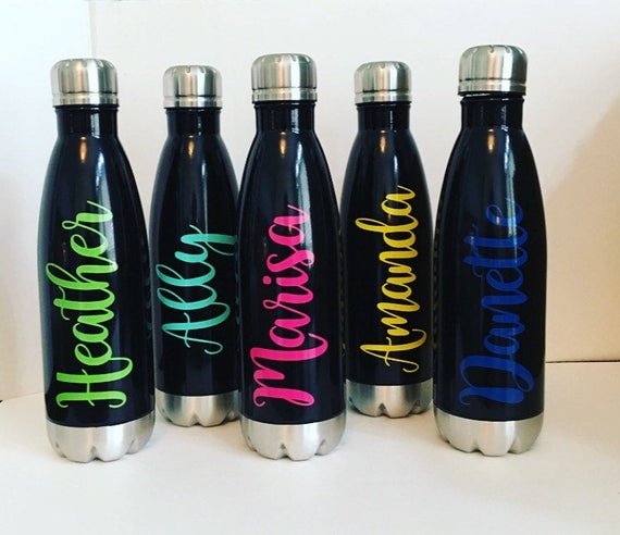 Personalized Black Stainless Steel Water Bottles Girls