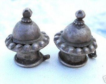 Antique Belly Dance Tribal Old Silver Earplug Earring