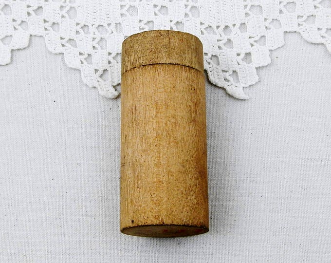 Antique French Solid Wooden Indigestion Pill Box Still with Part of the Original Label, Apothecary, Chemist, Turned Wooden Box, Doctor