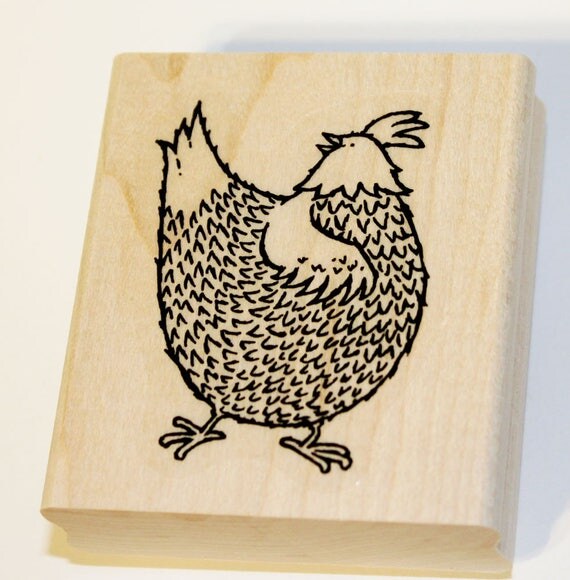 Chicken Rubber Stamp Retired from Stampin Up from OHMYSTARSSUPPLIES on