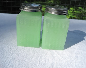 Jade Green Salt & Pepper Shakers