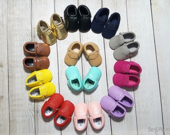 Baby Moccasins- Leather Moccasins, Suede Moccasins, Newborn Moccasins, Baby Shoes
