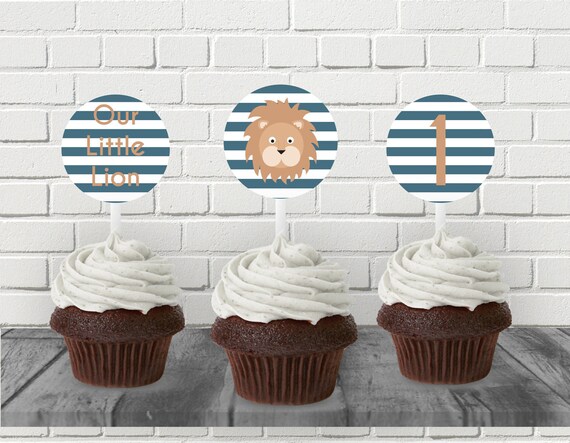 little lion cupcake toppers our little lion birthday numbers 1 5 boy