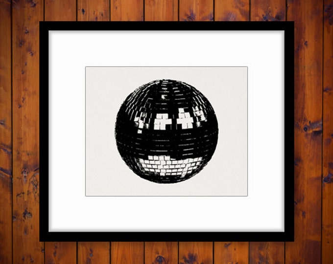 Digital Printable Disco Ball Graphic Mirror Ball Download Image Illustration Vintage Clip Art Jpg Png Eps HQ 300dpi No.1980
