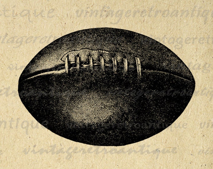 Printable Digital Antique Football Graphic Sports Download Image Vintage Clip Art Jpg Png Eps HQ 300dpi No.4120