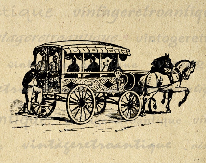 Digital Printable Antique Horse Drawn Carriage Download Image Graphic Vintage Clip Art Jpg Png Eps HQ 300dpi No.2822