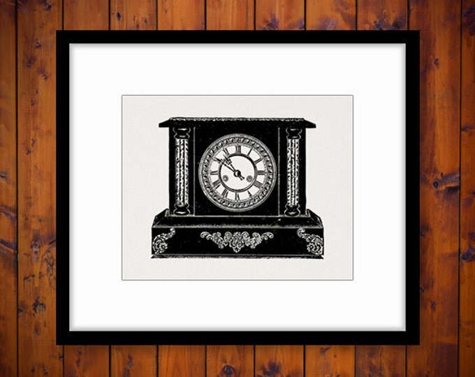 Digital Antique Clock Printable Image Illustration Download Graphic Vintage Clip Art Jpg Png Eps 18x18 HQ 300dpi No.1438