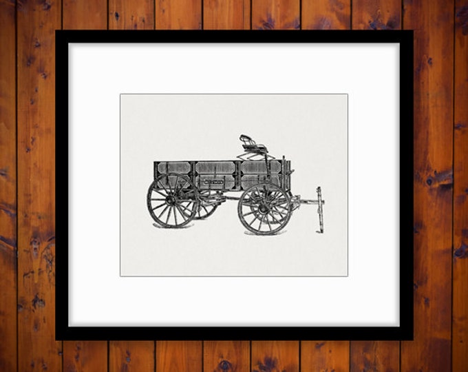 Old Wagon Digital Image Download Printable Graphic Vintage Clip Art Jpg Png Eps HQ No.1517