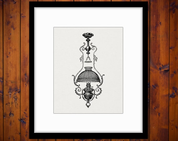 Digital Antique Lamp Graphic Image Printable Illustration Download Vintage Clip Art Jpg Png Eps HQ 300dpi No.1846