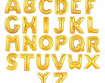 GIANT Foil Letter Balloons, 40" inch Mylar Helium Balloon, Gold Birthday Photoshoot, For Her, Him, Backdrop, Party Decorations, Custom Text
