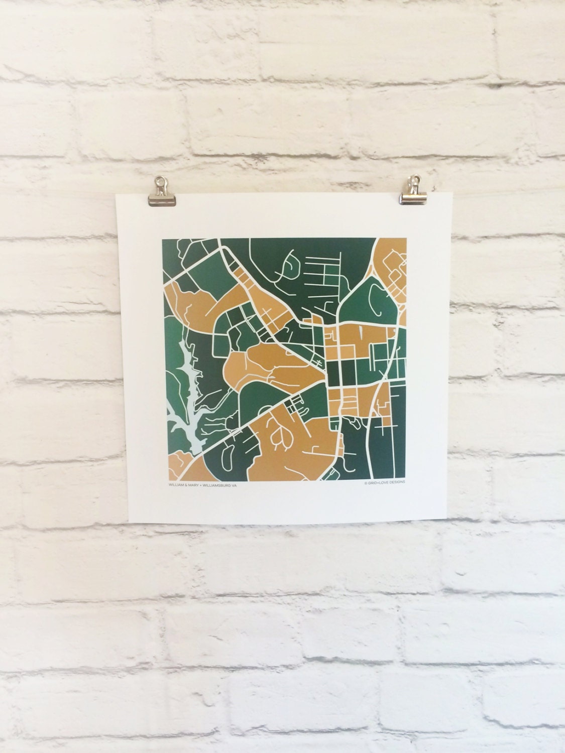 William & Mary Map Print By Gridlove On Etsy