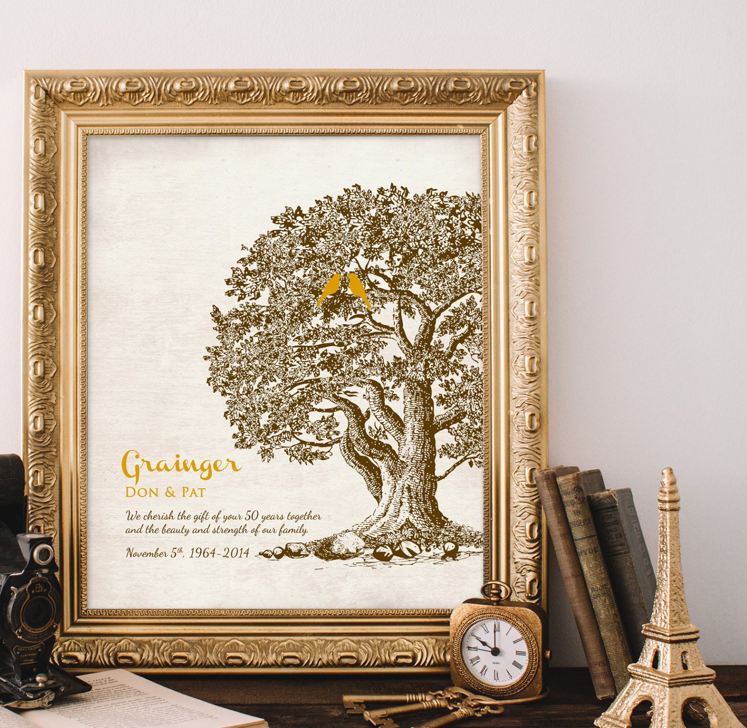 50th Wedding Anniversary Tree Gift Anniversary gift for