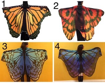 Butterfly wings/veil/shawl/cape lightweight chiffon for dancing or costume