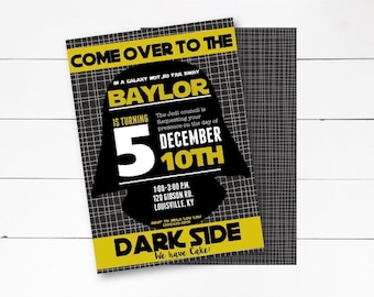 Star Wars Birthday Invitation, Star Wars Party, Star Wars Invitation, Darth Vader Invitation, Star Wards, DIY or Printed Invitation