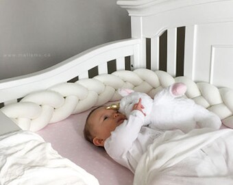 Plush Braided Cushion - Crib Bumper (crib bedding, knot pillow, crib bumper, crib sheets, nursery, new mothers day gift of baby shower gift)
