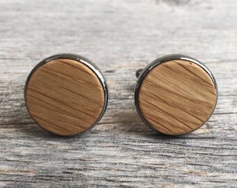 Whiskey Barrel Cufflinks - Handmade Wooden Cuff Links - Men's Gifts - Wood Cufflink Set - Handmade Cufflinks - Wood Cufflinks for Him