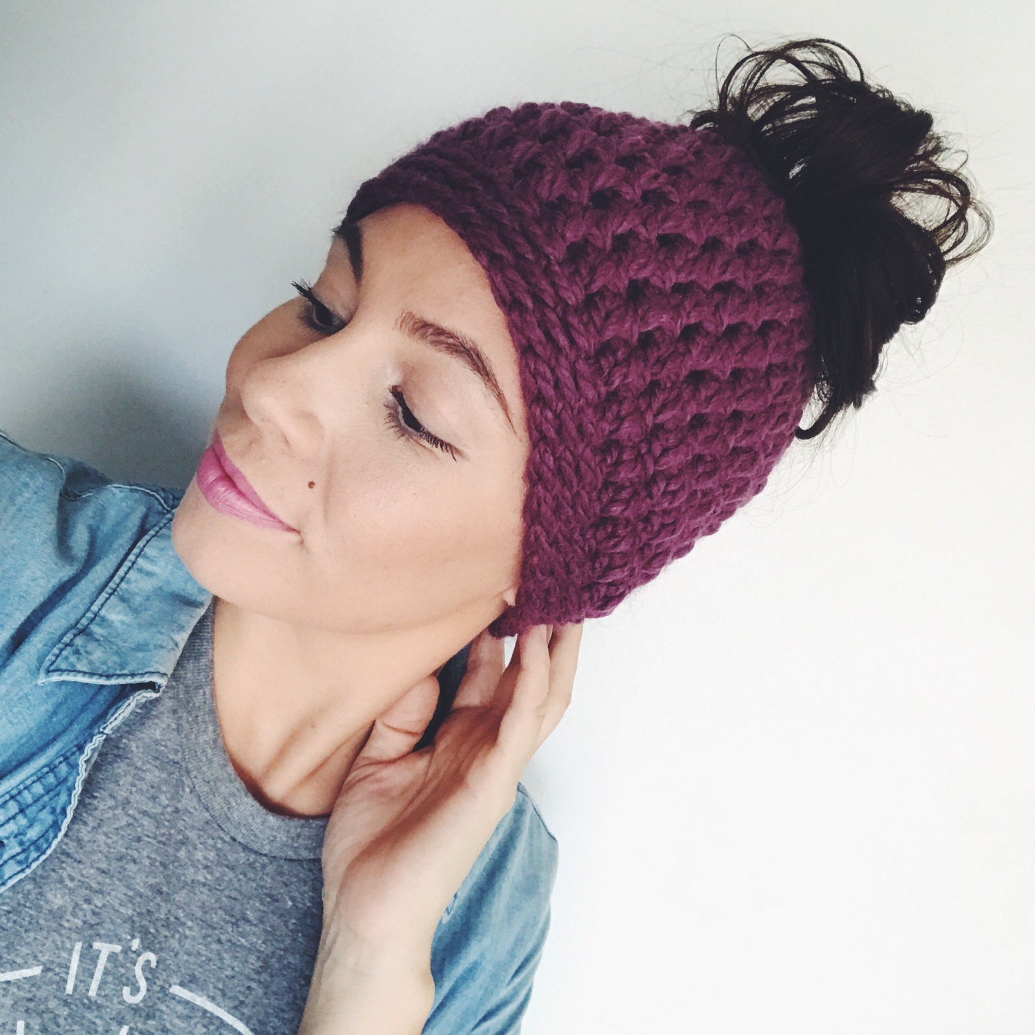 Bun Hat Bun Beanie Messy Bun Hat Messy Bun Beanie The Mamido