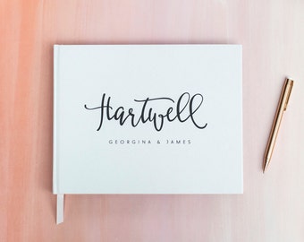 Wedding Guest Book horizontal landscape wedding guestbook sign in book hardcover wedding album wedding planner photo guest book personalized
