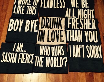 Beyonce bachelorette party tanks / bachelorette party favors / fast shipping