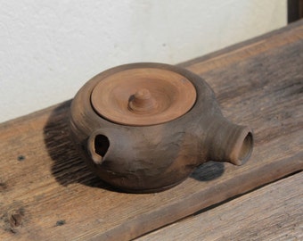 Terracotta Teapot. Wabi-Sabi Ceramics Wood fired pottery