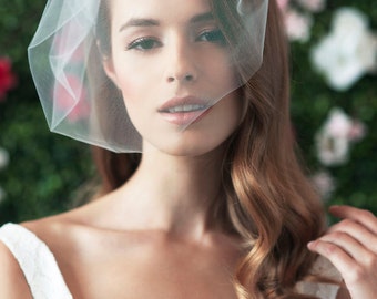 MARIE MEDIUM - birdcage veil, bird cage veil, blusher veil, tulle bridal birdcage veil, tulle veil, small blusher, small tulle birdcage veil