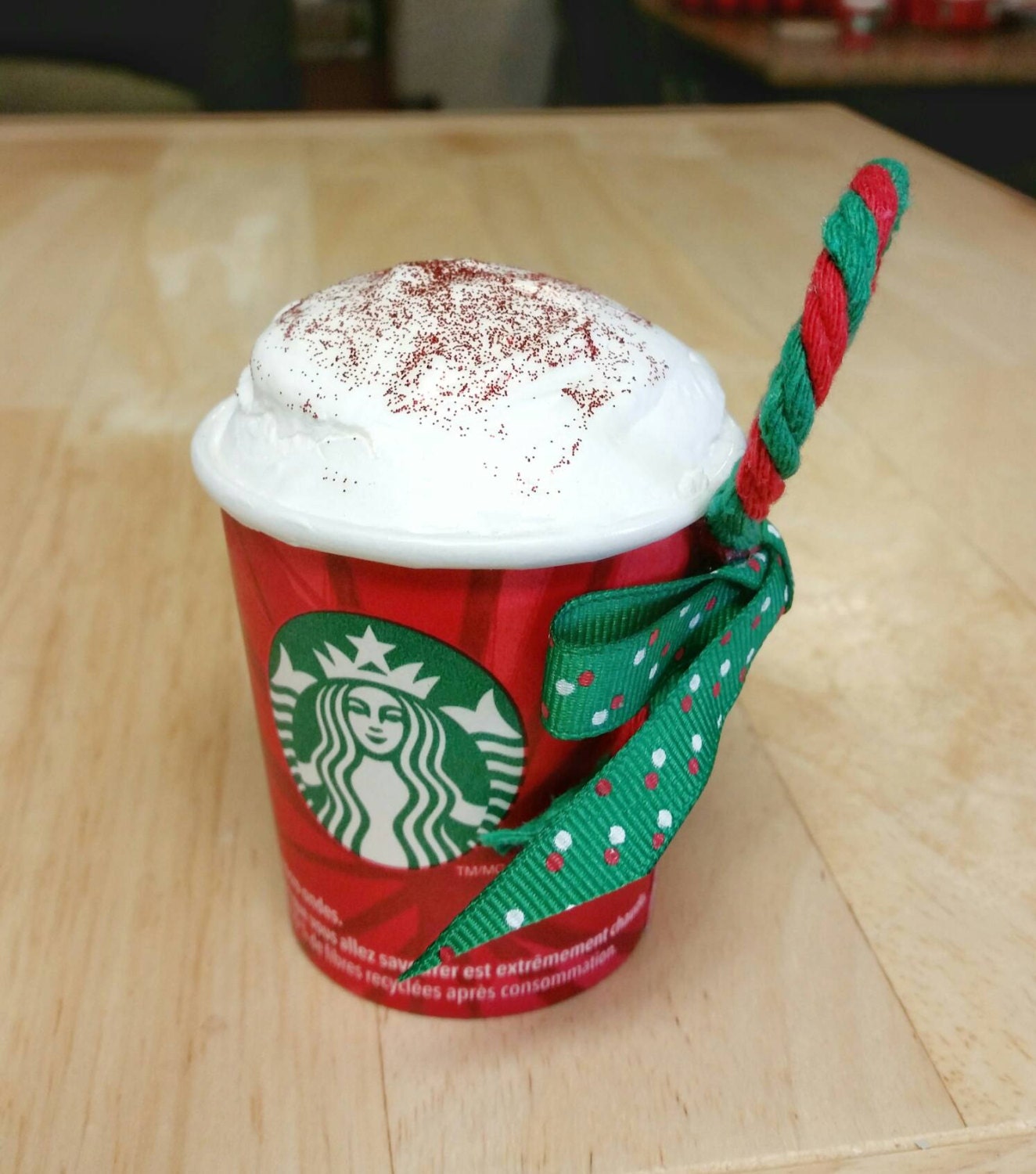 Authentic Handmade Starbucks Sample Cup Christmas Ornament