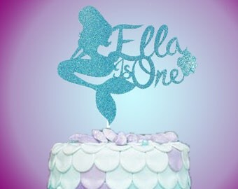 Mermaid Cake Topper, Mermaid Birthday Cake Topper,Personalized Cake Topper,Mermaid Party, First Birthday Cake Topper, Smash Cake, Photo Prop