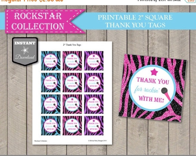 SALE INSTANT DOWNLOAD Rockstar 2" Thank You Tags / Favor Tags / Printable Diy / Rockstar Collection / Item #706