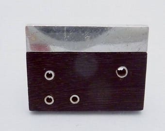 Vintage Sigi Pineda Taxco Mexican Sterling Silver Wood Modernist SINGLE Cufflink 22972
