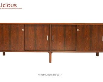 Solid Rosewood Danish Mid Century Sideboard Media Unit Credenza Retro G Plan Eames Era