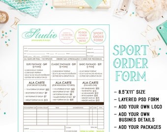 School Or League Sports Photography Order Form Available For Immediate Download As A Layered Photoshop PSD File - INF103BF
