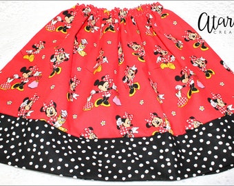 Minnie skirt / Minnie Mouse Skirt / Handmade girls skirt / Girls Skirt / Toddler Girl skirt / children skirt / Made in USA