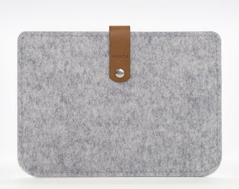 Kindle Ebook Reader Sleeve - Kindle Paperwhite Case - Felt Kindle Cover - Leather Case Kindle Paperwhite - Grey Felt Case Amazon Kindle
