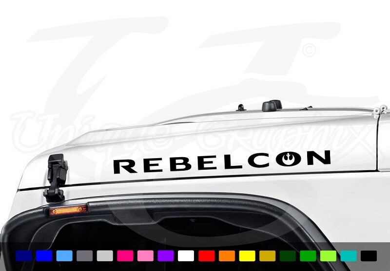 Jeep Wrangler Star Wars Inspired Rebelcon Hood Decal 1 Pair