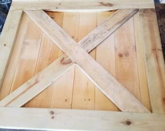 Unfinished rustic pallet wood gate.