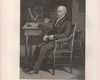 Stephen Girard Antique Steel Engraving National Portrait Gallery of Eminent Americans 1862