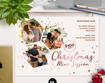 Christmas Mini Session Photoshop Template for Photographer - Photography Marketing Material - INSTANT DOWNLOAD - MS040
