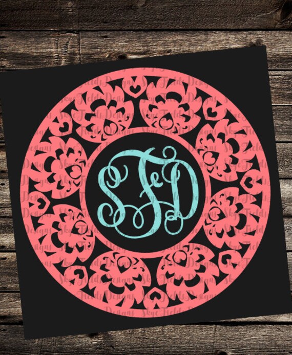 Download Floral Mandala Monogram Frame SVG JPG PNG Studio.3 File for