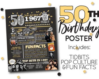 50th birthday poster | Etsy