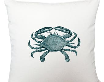 Crab cushion cover, scatter cushion, throw cushion, white cushion