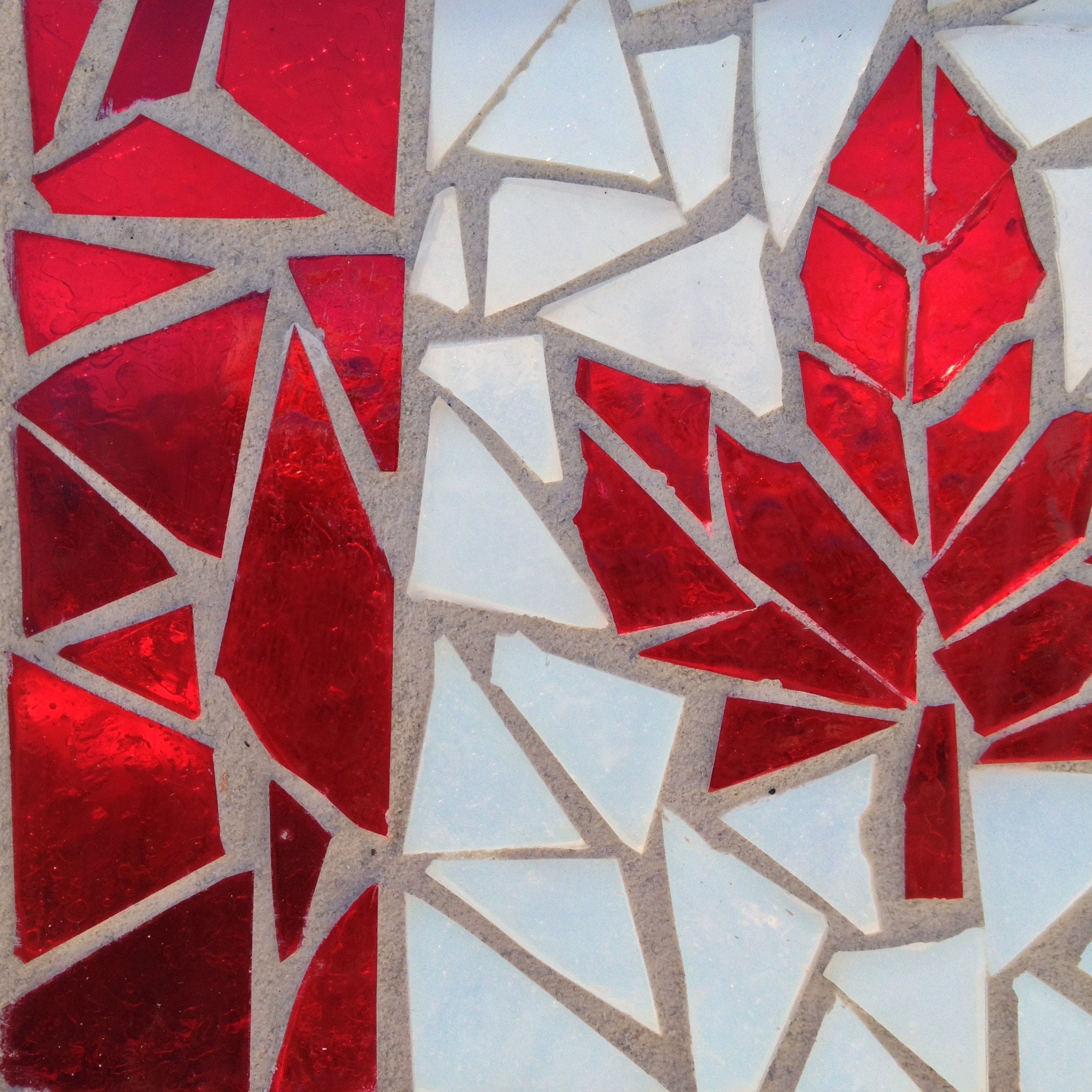 Canadian Flag Stained Glass Mosaic Suncatcher Red Maple Leaf