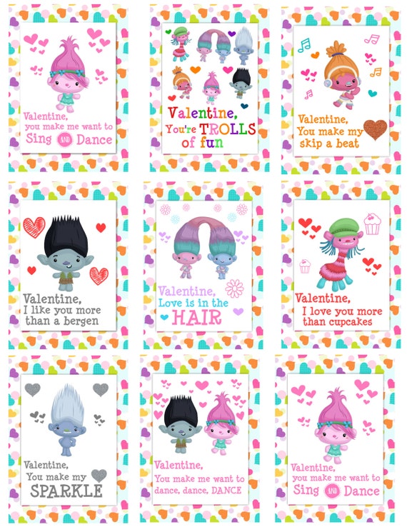 18 Cute Trolls Printable Valentine s Cards For Kids Best Toys For Kids