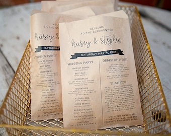 Wedding Program Craft Paper Bag