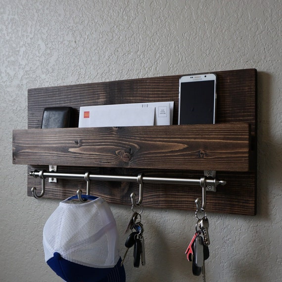 Modern Rustic Entryway Mail Key Organizer