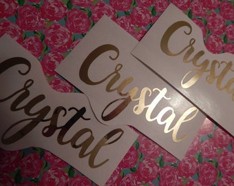 Name Decal, Shiny Gold Chrome Yeti Decal, Yeti Name Decal, Yeti Name Sticker, Yeti Tumbler Decal, Water Bottle Decal DIY, Girlfriend Gifts